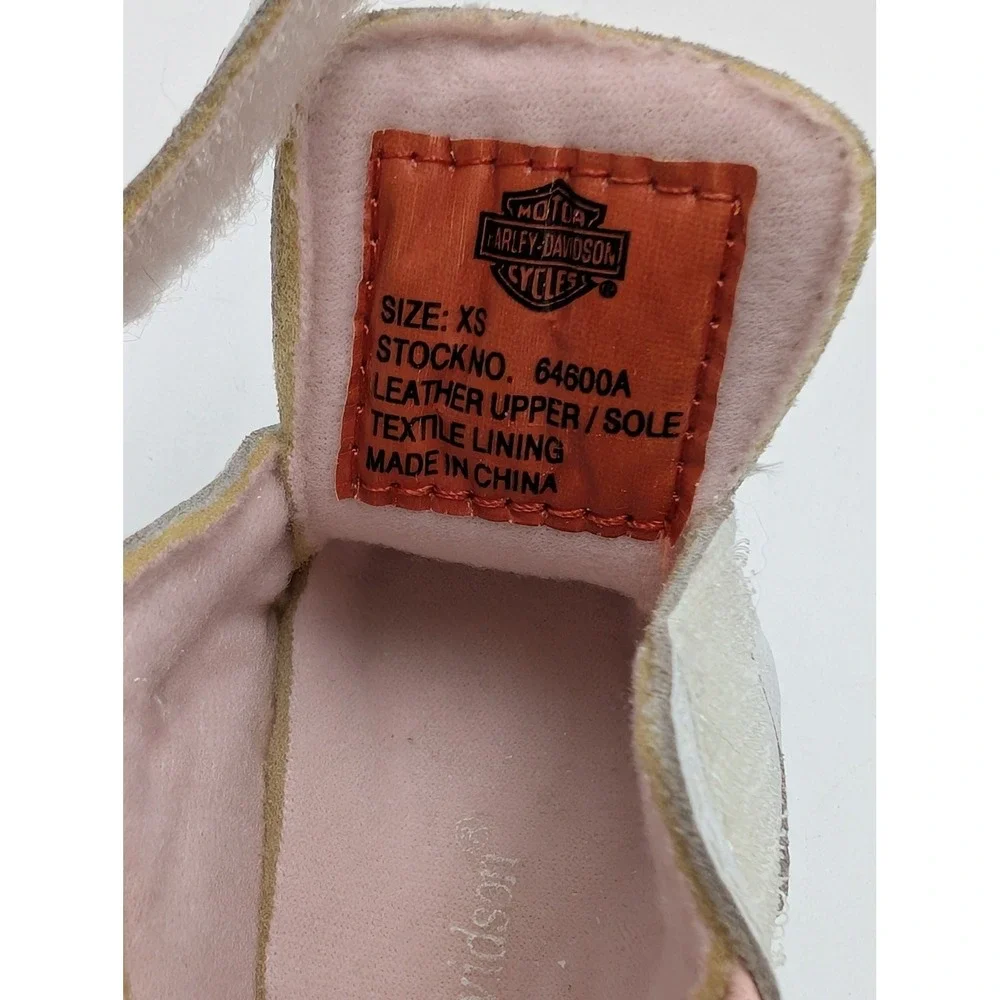 Harley Davidson Crib Shoes Girls XS White Pink Born to Ride‎ Baby Sneakers